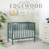 imageDream On Me Edgewood 4In1 Convertible Mini Crib In White JPMA Certified NonToxic Finish New Zealand Pinewood With 3 Mattress Height Settings Included 1quot Mattress PadOlive