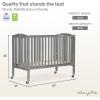 imageDream On Me Folding Full Size Convenience Crib In Storm Grey Two Adjustable Mattress Height Positions Comes With Heavy Duty Locking Wheels Flat FoldingStorm Grey