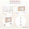 imageDream On Me Folding Full Size Convenience Crib In Storm Grey Two Adjustable Mattress Height Positions Comes With Heavy Duty Locking Wheels Flat FoldingWhite