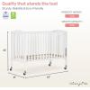 imageDream On Me Folding Full Size Convenience Crib In Storm Grey Two Adjustable Mattress Height Positions Comes With Heavy Duty Locking Wheels Flat FoldingWhite