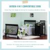 imageDream On Me Jayden 4in1 Mini Convertible Baby Crib And Changer in Black Greenguard Gold Certified NonToxic Finish New Zealand Pinewood 1quot Mattress PadWhite