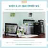 imageDream On Me Jayden 4in1 Mini Convertible Baby Crib And Changer in Black Greenguard Gold Certified NonToxic Finish New Zealand Pinewood 1quot Mattress PadBlack