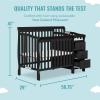 imageDream On Me Jayden 4in1 Mini Convertible Baby Crib And Changer in Black Greenguard Gold Certified NonToxic Finish New Zealand Pinewood 1quot Mattress PadBlack