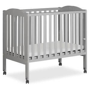 imageDream On Me 2 in 1 Portable Folding Stationary Side Crib in Espresso Greenguard Gold Certified 40x26x38 Inch Pack of 1Cool Grey