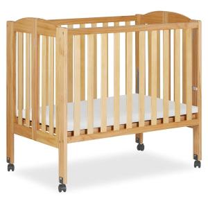 imageDream On Me 2 in 1 Portable Folding Stationary Side Crib in Espresso Greenguard Gold Certified 40x26x38 Inch Pack of 1Natural