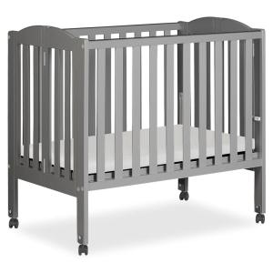 imageDream On Me 2 in 1 Portable Folding Stationary Side Crib in Espresso Greenguard Gold Certified 40x26x38 Inch Pack of 1Storm Grey