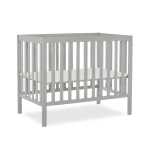 imageDream On Me Edgewood 4In1 Convertible Mini Crib In White JPMA Certified NonToxic Finish New Zealand Pinewood With 3 Mattress Height Settings Included 1quot Mattress PadCool Grey