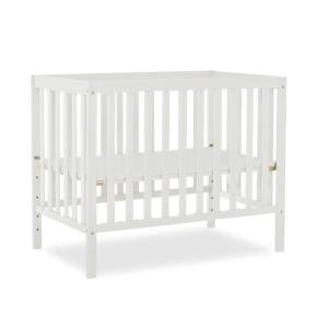 imageDream On Me Edgewood 4In1 Convertible Mini Crib In White JPMA Certified NonToxic Finish New Zealand Pinewood With 3 Mattress Height Settings Included 1quot Mattress PadWhite