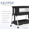 imageDream On Me Calypso Portable Bassinet with Wheels in Grey Quick ampamp Easy Folding Seven Adjustable Height Machine Washable Fabric Portable and Packable Bedside BassinetBlack