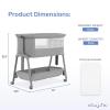 imageDream On Me Calypso Portable Bassinet with Wheels in Grey Quick ampamp Easy Folding Seven Adjustable Height Machine Washable Fabric Portable and Packable Bedside BassinetGrey