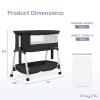 imageDream On Me Calypso Portable Bassinet with Wheels in Grey Quick ampamp Easy Folding Seven Adjustable Height Machine Washable Fabric Portable and Packable Bedside BassinetBlack