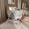 imageDream On Me Karley Bassinet in Blue ampamp Grey Lightweight Portable Baby Bassinet Quick Fold and Easy to Carry  Adjustable Double Canopy Indoor and Outdoor Bassinet with Large Storage BasketGrey