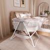 imageDream On Me Karley Bassinet in Blue ampamp Grey Lightweight Portable Baby Bassinet Quick Fold and Easy to Carry  Adjustable Double Canopy Indoor and Outdoor Bassinet with Large Storage BasketGreyPink