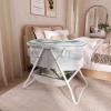 imageDream On Me Karley Bassinet in Blue ampamp Grey Lightweight Portable Baby Bassinet Quick Fold and Easy to Carry  Adjustable Double Canopy Indoor and Outdoor Bassinet with Large Storage BasketBlue  Grey