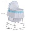 imageDream On Me Lacy Portable 2in1 Bassinet ampamp Cradle in Pink and White Lightweight Baby Bassinet with Storage Basket Adjustable and Removable CanopyBlueWhite