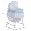 imageDream On Me Lacy Portable 2in1 Bassinet ampamp Cradle in Pink and White Lightweight Baby Bassinet with Storage Basket Adjustable and Removable CanopyBlueWhite