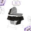 imageDream On Me Lacy Portable 2in1 Bassinet ampamp Cradle in Pink and White Lightweight Baby Bassinet with Storage Basket Adjustable and Removable CanopyBlack