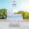 imageDream On Me Lacy Portable 2in1 Bassinet ampamp Cradle in Pink and White Lightweight Baby Bassinet with Storage Basket Adjustable and Removable CanopyBlueWhite
