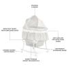 imageDream On Me Lacy Portable 2in1 Bassinet ampamp Cradle in Pink and White Lightweight Baby Bassinet with Storage Basket Adjustable and Removable CanopyLight Grey