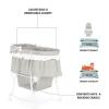 imageDream On Me Lacy Portable 2in1 Bassinet ampamp Cradle in Pink and White Lightweight Baby Bassinet with Storage Basket Adjustable and Removable CanopyLight Grey