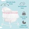 imageDream On Me Lacy Portable 2in1 Bassinet ampamp Cradle in Pink and White Lightweight Baby Bassinet with Storage Basket Adjustable and Removable CanopyPinkWhite
