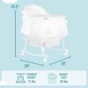 imageDream On Me Lacy Portable 2in1 Bassinet ampamp Cradle in Pink and White Lightweight Baby Bassinet with Storage Basket Adjustable and Removable CanopyWhite