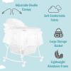 imageDream On Me Lacy Portable 2in1 Bassinet ampamp Cradle in Pink and White Lightweight Baby Bassinet with Storage Basket Adjustable and Removable CanopyWhite