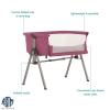 imageDream On Me Lotus Bassinet and Bedside Sleeper in Ivory Lightweight and Portable Baby Bassinet Adjustable Height Position Easy to Fold and Carry Travel Bassinet Carry Bag IncludedBerry Pink