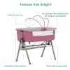 imageDream On Me Lotus Bassinet and Bedside Sleeper in Ivory Lightweight and Portable Baby Bassinet Adjustable Height Position Easy to Fold and Carry Travel Bassinet Carry Bag IncludedBerry Pink