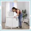 imageDream On Me Montreal Portable 2in1 Convertible Baby Bassinet in Grey Adjustable Canopy Large Storage Area Rocking Bedside Bassinet with Lockable WheelsGrey