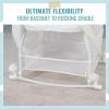 imageDream On Me Montreal Portable 2in1 Convertible Baby Bassinet in Grey Adjustable Canopy Large Storage Area Rocking Bedside Bassinet with Lockable WheelsGrey