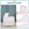 imageDream On Me Montreal Portable 2in1 Convertible Baby Bassinet in Grey Adjustable Canopy Large Storage Area Rocking Bedside Bassinet with Lockable WheelsPink
