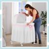 imageDream On Me Montreal Portable 2in1 Convertible Baby Bassinet in Grey Adjustable Canopy Large Storage Area Rocking Bedside Bassinet with Lockable WheelsPink
