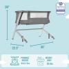 imageDream On Me Skylar Bassinet and Beside Sleeper in Black Lightweight and Portable Baby Bassinet Five Position Adjustable Height Easy to Fold and Carry Travel Bassinet JPMA CertifiedGrey