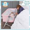 imageDream On Me Skylar Bassinet and Beside Sleeper in Black Lightweight and Portable Baby Bassinet Five Position Adjustable Height Easy to Fold and Carry Travel Bassinet JPMA CertifiedPink