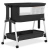 imageDream On Me Calypso Portable Bassinet with Wheels in Grey Quick ampamp Easy Folding Seven Adjustable Height Machine Washable Fabric Portable and Packable Bedside BassinetBlack