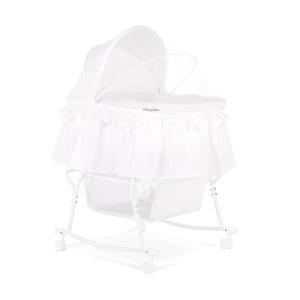 imageDream On Me Lacy Portable 2in1 Bassinet ampamp Cradle in Pink and White Lightweight Baby Bassinet with Storage Basket Adjustable and Removable CanopyWhite