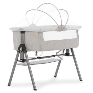 imageDream On Me Lotus Bassinet and Bedside Sleeper in Ivory Lightweight and Portable Baby Bassinet Adjustable Height Position Easy to Fold and Carry Travel Bassinet Carry Bag IncludedGrey