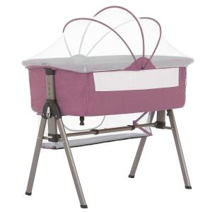 imageDream On Me Lotus Bassinet and Bedside Sleeper in Ivory Lightweight and Portable Baby Bassinet Adjustable Height Position Easy to Fold and Carry Travel Bassinet Carry Bag IncludedBerry Pink