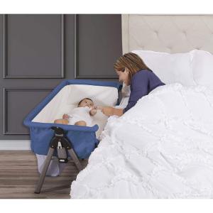 imageDream On Me Lotus Bassinet and Bedside Sleeper in Ivory Lightweight and Portable Baby Bassinet Adjustable Height Position Easy to Fold and Carry Travel Bassinet Carry Bag IncludedBlue
