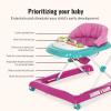 imageDream On Me 2in1 Ava Baby Walker Easy Convertible Baby Walker Walk Behind Height Adjustable Seat Added Back Support Detachable Slate GreenTeal Pink