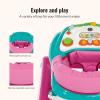 imageDream On Me 2in1 Ava Baby Walker Easy Convertible Baby Walker Walk Behind Height Adjustable Seat Added Back Support Detachable Slate GreenTeal Pink