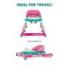 imageDream On Me 2in1 Ava Baby Walker Easy Convertible Baby Walker Walk Behind Height Adjustable Seat Added Back Support Detachable Slate GreenTeal Pink