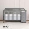 imageDream On Me 5 in 1 Brody Convertible Crib With Changing Table Converts From Crib to Toddler Bed Day Bed and Kids Sofa and Full Size Bed JPMA Certified Baby CribSteel Grey