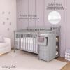 imageDream On Me 5 in 1 Brody Convertible Crib With Changing Table Converts From Crib to Toddler Bed Day Bed and Kids Sofa and Full Size Bed JPMA Certified Baby CribPebble Grey