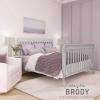 imageDream On Me 5 in 1 Brody Convertible Crib With Changing Table Converts From Crib to Toddler Bed Day Bed and Kids Sofa and Full Size Bed JPMA Certified Baby CribPebble Grey
