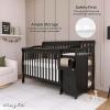 imageDream On Me 5 in 1 Brody Convertible Crib With Changing Table Converts From Crib to Toddler Bed Day Bed and Kids Sofa and Full Size Bed JPMA Certified Baby CribBlack