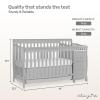 imageDream On Me 5 in 1 Brody Convertible Crib With Changing Table Converts From Crib to Toddler Bed Day Bed and Kids Sofa and Full Size Bed JPMA Certified Baby CribPebble Grey