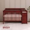 imageDream On Me 5 in 1 Brody Convertible Crib With Changing Table Converts From Crib to Toddler Bed Day Bed and Kids Sofa and Full Size Bed JPMA Certified Baby CribCherry
