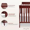 imageDream On Me 5 in 1 Brody Convertible Crib With Changing Table Converts From Crib to Toddler Bed Day Bed and Kids Sofa and Full Size Bed JPMA Certified Baby CribCherry